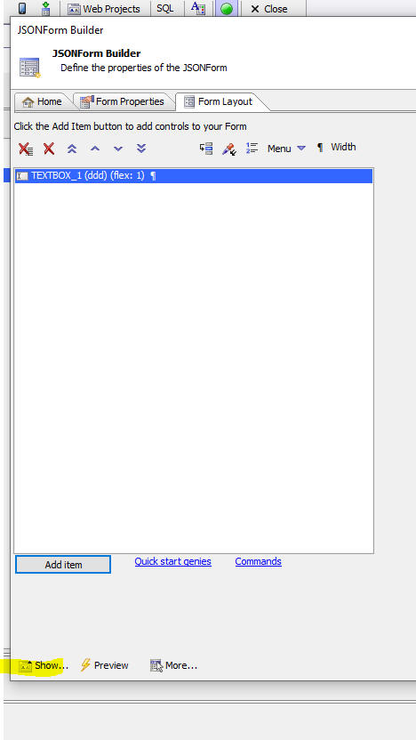 Show JSONForm Items
